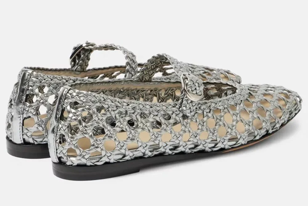 Le Monde Beryl Woven leather Mary Jane flats 36.5